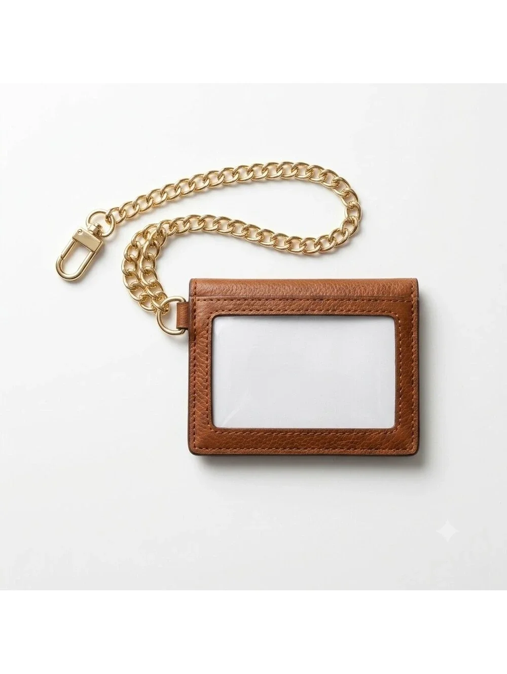 Steve Madden Brown Leather Mini Wallet with Gold Chain and Mirror